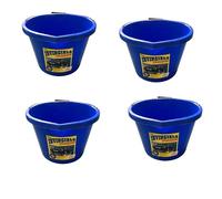 4 XAirflow Heavy Duty Invincible Builders Bucket - 3 Gallon/15 Litre - Strong Handle & Calibrated Markings - Multi-Purpose Mixing, Gardening,Farm&Construction Use-Pack of 1 to 5-Multi Colours_Blue