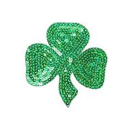 (4") XL - Sequin - Shamrock/Clover - Irish - Iron on Applique/Embroidered Patch