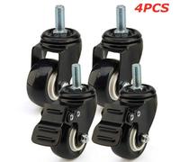 4 Xrubber Swivel Castor Wheels Trolley Furniture Caster Brake