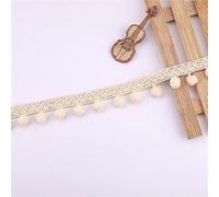 4 Yards 2.8cm Pom Pom Ball Fringe Trim Pom Pom Trim Ribbon Mini Pom Pom Tassel Ribbon Sewing Pompom Trim Ball Fringe Ribbon Trimming Lace Tassel Applique for Home Curtain Clothes Pillow (3_Beige)