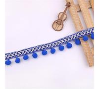 4 Yards 2.8cm Pom Pom Ball Fringe Trim Pom Pom Trim Ribbon Mini Pom Pom Tassel Ribbon Sewing Pompom Trim Ball Fringe Trimming Lace Tassel Applique for Home Curtain Clothes Pillow (10_Royal Blue)