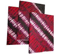 4 Yards Handmade African Tie-Dye Fabric, Red and Blue Pattern with Geometric Design, Traditional Batik Style Material for Dress Making, Bags, Arts and Craft, (Pink)