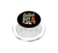 4 Year Old Birthday Boy Peace Hippie 60s Style Rainbow Art PopSockets PopGrip for MagSafe