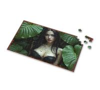4 Year Old Boy Gift A Woman In Black Lace Amidst Lush Green Leaves Picture Puzzle Gift For 4 Year Old Boy 300 Piece Puzzles(500PCS)