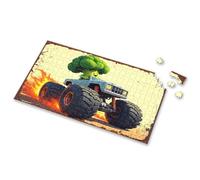 4 Year Old Boy Gift Broccoli Monster Truck: A Wild Ride Through Flames! Picture Puzzle Jigsaw Puzzles 500 Pieces Jigsaw(300PCS)