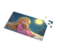 4 Year Old Boy Gift Girl With Teddy Bear Under The Moonlight Picture Puzzle Puzzles For Kids Ages 4-6 Spot It Game For Kids(300PCS)