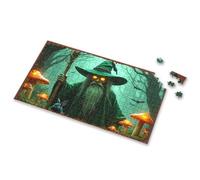 4 Year Old Boy Gift Green Wizard In A Mystical Forest With Glowing Mushrooms And Bats Picture Puzzle 300 Piece Puzzles Toys For Boys 6-8(500PCS)