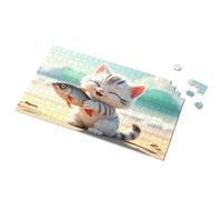 4 Year Old Boy Gift Kitten On The Beach With Fish Picture Puzzle 300 Piece Puzzle Toddler Puzzles Ages 2-4(500PCS)