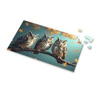 4 Year Old Boy Gift Three Wise Owls Perched On A Branch Picture Puzzle 500 Piece Puzzles Toddler Puzzles Ages 2-4(300PCS)