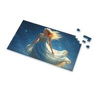 4 Year Old Girl Birthday Gifts A Woman In A Flowing Blue Dress With Golden Accents Stands Picture Puzzle Toys For Ages 8-13 500 Piece Puzzles(300PCS)