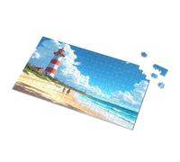 4 Year Old Girl Birthday Gifts Beach Walk With Lighthouse View Picture Puzzle Puzzles For Adults 500 Pieces Puzzle 1000 Pieces(500PCS)