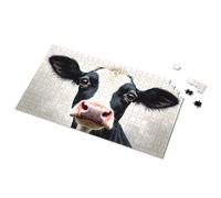 4 Year Old Girl Birthday Gifts Black And White Cow Portrait Picture Puzzle Outfoxed Game For Kids Easter Gifts For Adults(1000PCS)