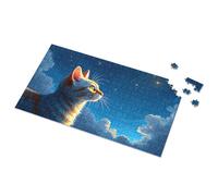 4 Year Old Girl Birthday Gifts Cat Gazing At The Starry Sky Picture Puzzle Outfoxed Game For Kids Easter Gifts For Adults(1000PCS)