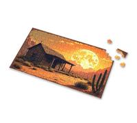4 Year Old Girl Birthday Gifts Desert Cabin Under A Giant Moonlit Sky Picture Puzzle Puzzles For Kids Ages 4-6 Toys For Ages 8-13(300PCS)