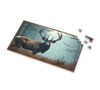 4 Year Old Girl Birthday Gifts Rugged Majesty: The Stately Deer In Misty Forest Picture Puzzle Puzzles For Kids Ages 4-6 Toys For Ages 8-13(300PCS)