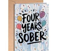 4 Year Sober Card - Four Year Sobriety Card - Keep it Up and Congrats Sober Anniversary - 4 Soberversary for Men or Women - Addiction Recovery AA - Proud of You 4th Soberversary Birthday - NUM 231