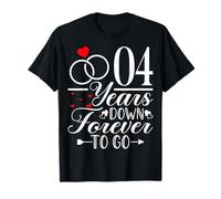 4 Years Down Forever to Go - 4th Year Anniversary Couple T-Shirt