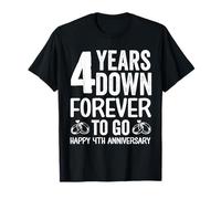 4 Years Down Forever to Go Happy 4th Anniversary Couples T-Shirt