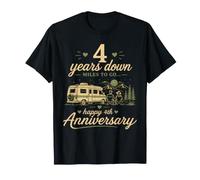 4 Years Down Miles to Go 4th Anniversary Camper Couples T-Shirt