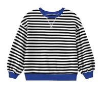 4 Years Girls Clothes Kids Sweatshirt Loose Pullover Long Sleeve Tops Crew Neck Striped Clothes Top for Girls Age 4 (BU1, 2-3 Years)