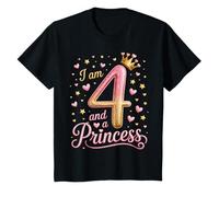 4 Years I Am 4 and A Princess Cute Girl Outfit 4th Birthday T-Shirt