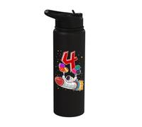 4 Years Old Astronaut 4th Birthday Space Rocket Boy Stainless Steel Insulated Water Bottle