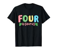 4 Years Old Four Saurus Kids Dinosaur 4th Birthday Family T-Shirt
