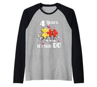 4 Years We Still Do Jigsaw Puzzle 4th Wedding Anniversary Raglan Baseball Tee