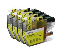 4 Yellow Printer Ink Cartridges to replace Brother LC3217Y non-OEM / Compatible