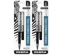 4 Zebra F-301 Compact Ballpoint Pens (2 Packs of 2), Black by Zebra