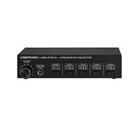 4 Zone Speaker Selector, 2 in 4 Out Speaker Selector Switch Box 4 Zone Amplifier and Speaker Selector with Volume Control Banana Jack 6.5mm Earphone Jack