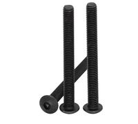 40/100pcs M2 .5 M3 M4 M5 M6 M8 M10 12.9 Grade Black Steel Bolt Oval Pan Round Button Head Inner Hexagon Socket Machine Screw(16mm,40Pcs M6)