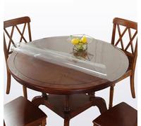 40-160cm Round Transparent Table Cover Protector for Dining Tables,1mm Thick Clear PVC Vinyl Tablecloth Smooth Coffee Table Protector Waterproof (155cm)