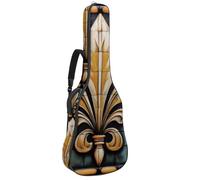 40 41 42 Inch Guitar Gig Bag, 0.4 in Thick Sponge Soft Padded Guitar Case Cover for Acoustic Electric Bass Classical Guitar, Mardi Gras Fleur De Lis Vintage Icon