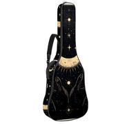 40 41 42 Inch Guitar Gig Bag, 0.4 in Thick Sponge Soft Padded Guitar Case Cover for Acoustic Electric Bass Classical Guitar, Mystical Astrology Aesthetic Moon Phases and Hands