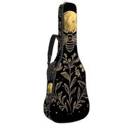 40 41 42 Inch Guitar Gig Bag, 0.4 in Thick Sponge Soft Padded Guitar Case Cover for Acoustic Electric Bass Classical Guitar, Bee Plants Flowers Phases of The Moon Stars Pattern