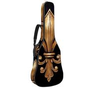 40 41 42 Inch Guitar Gig Bag, 0.4 in Thick Sponge Soft Padded Guitar Case Cover for Acoustic Electric Bass Classical Guitar, Mardi Gras Golden Fleur de lis Pattern