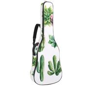 40 41 42 Inch Guitar Gig Bag, 0.4 in Thick Sponge Soft Padded Guitar Case Cover for Acoustic Electric Bass Classical Guitar, Watercolor Cactus and Succulents Plants