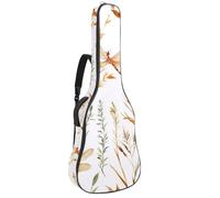40 41 42 Inch Guitar Gig Bag, 0.4 in Thick Sponge Soft Padded Guitar Case Cover for Acoustic Electric Bass Classical Guitar, Watercolor Autumn Field Herbs with Dragonflies
