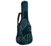 40 41 42 Inch Guitar Gig Bag, 0.4 in Thick Sponge Soft Padded Guitar Case Cover for Acoustic Electric Bass Classical Guitar, Exotic Tropical Monstera Line Leaves