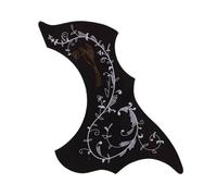 40/41 Inch Strumming Anti-scratch Board With Flower And Bird Pattern Folk Guitar Pickguard(Black)