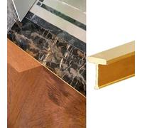 40 43 47 51 55 59 63in Long Gap Connecting Strips, Wood to Tile Floor Transition Strip Brass, Cuttable T Molding Threshold Divider Strip/Edge Trim Bar(Brass-L130cm/51",10x12mm)