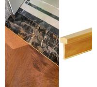 40 43 47 51 55 59 63in Long Gap Connecting Strips, Wood to Tile Floor Transition Strip Brass, Cuttable T Molding Threshold Divider Strip/Edge Trim Bar(Brass-L110cm/43",W5xH20mm)