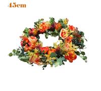 40/45/50cm Fall Peony Pumpkin Wreath Simulation Garland For Front Farmhouse Decor Festival Wreath Celebration Thanksgiving Pumpkins Decor, halloween pumpkin peony and pumpkin Decor, Festival
