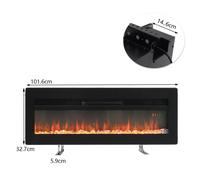 40/50/60/70 Inch Electric Fireplace with 9 Flame Colour and Remote Control