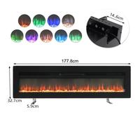 40/50/60/70 Inch Electric Fireplace with 9 Flame Colour and Remote Control
