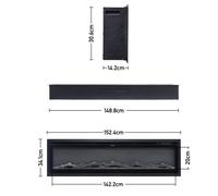 40/50/60 Inch Wall Mounted Electric LED Fireplace Fire Heater