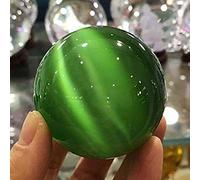 40/50/60MM Beautiful Rare Natural Cat's Eye Stone Balls Quartz Crystal Reiki Healing Sphere Office Home Decor,Green,40MM