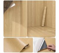 40*500cm wood grain aluminum foil sticker self-adhesive wallpaper waterproof and moisture-proof old door furniture wardrobe cabinet table kitchen color change sticker-small leaf poplar-40*500cm