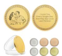 40/50mm Custom Commemorative Challenge Coin for Business - Personalized Logo & Text Engraved, Stainless Steel Employee Award Coin, Team Recognition Gift,Thick 3mm (Gold)